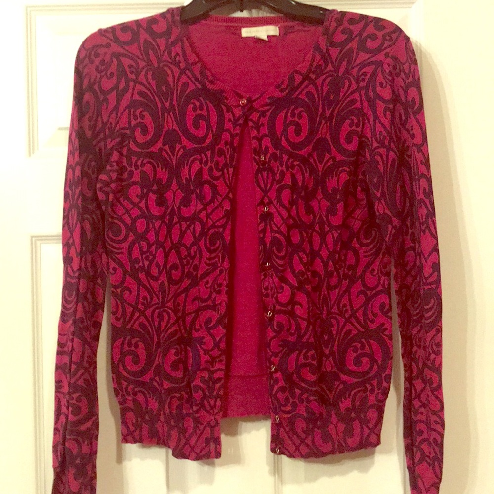 Small pink & purple cardigan sweater